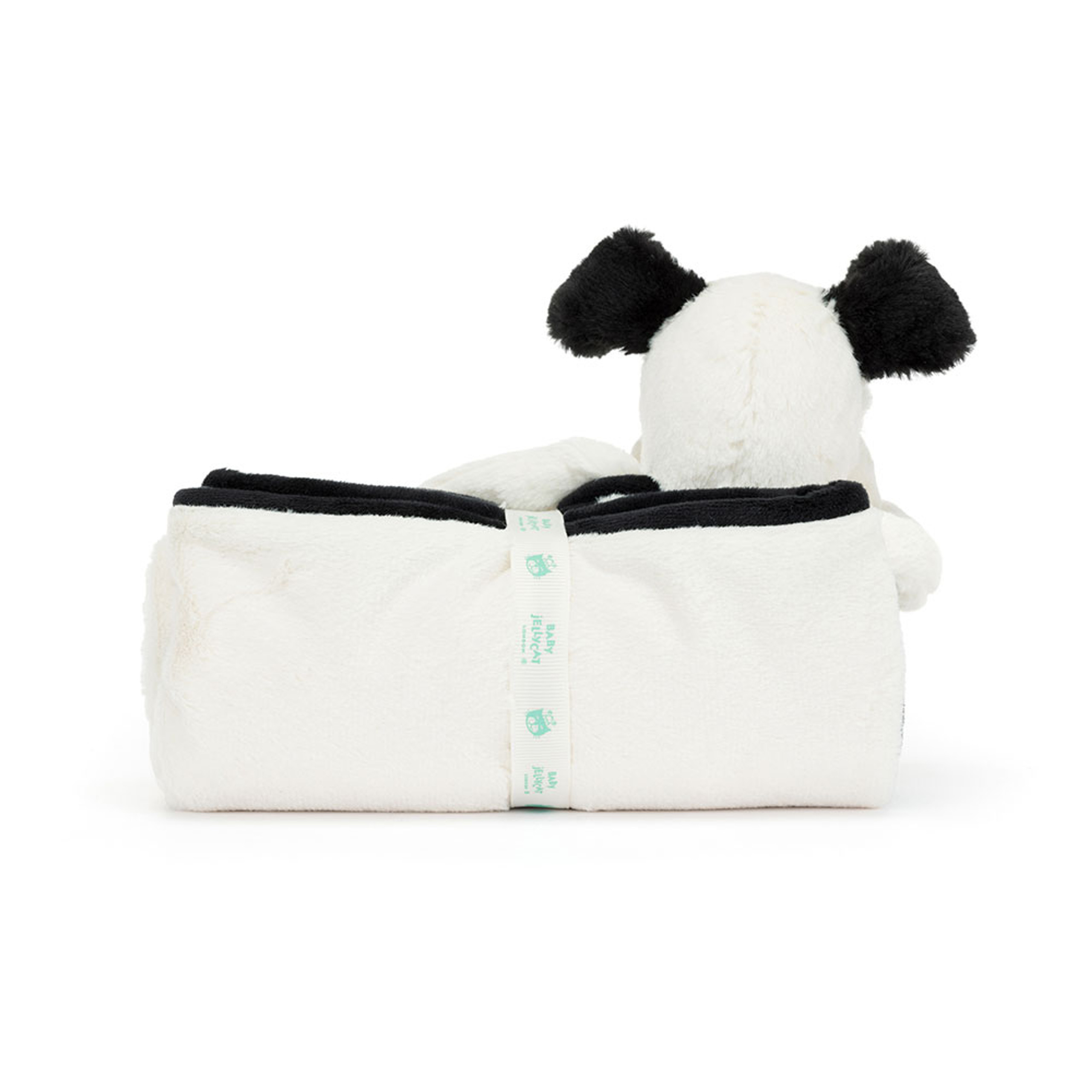 Bashful Black & Cream Puppy Blankie - Image 3