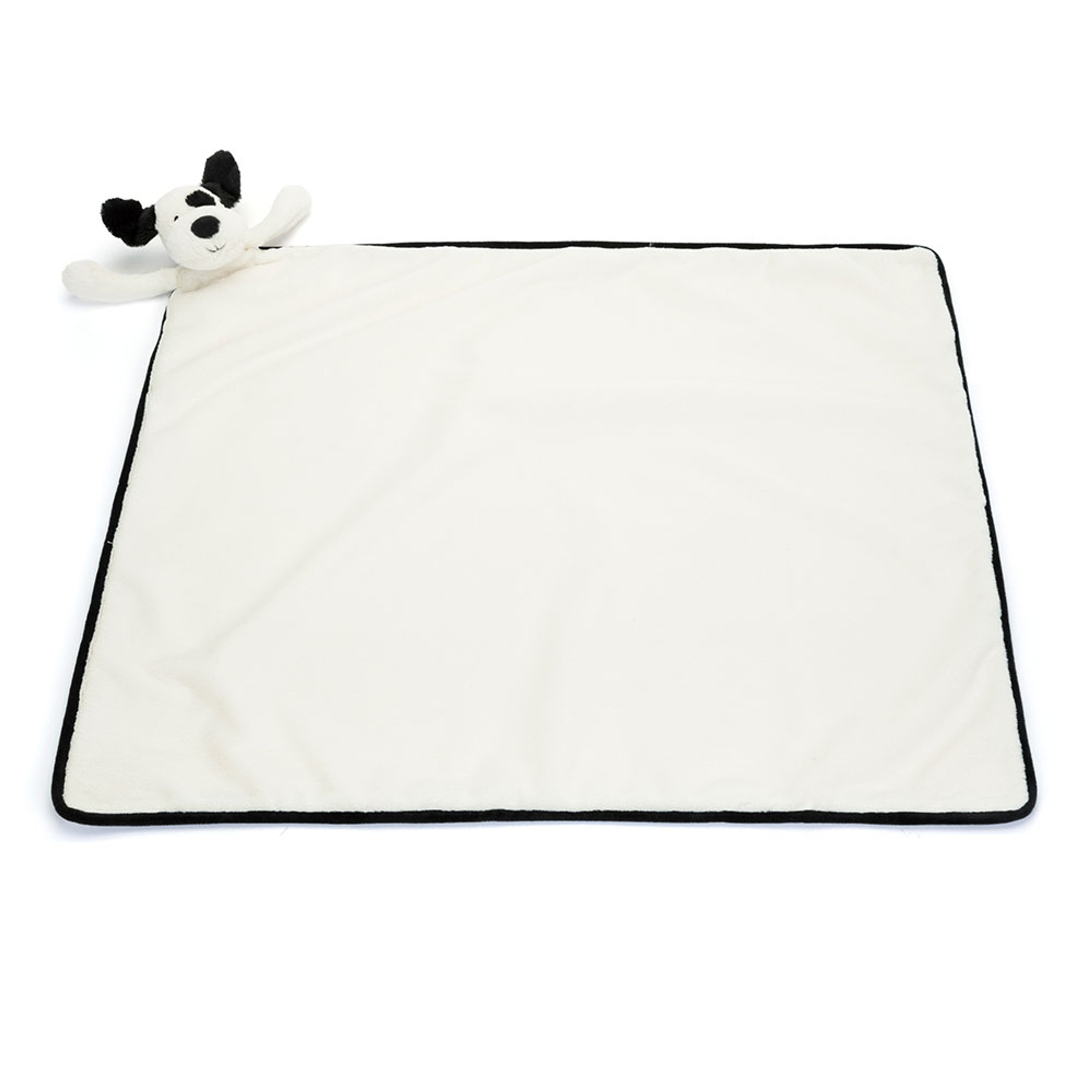 Bashful Black & Cream Puppy Blankie - Image 4