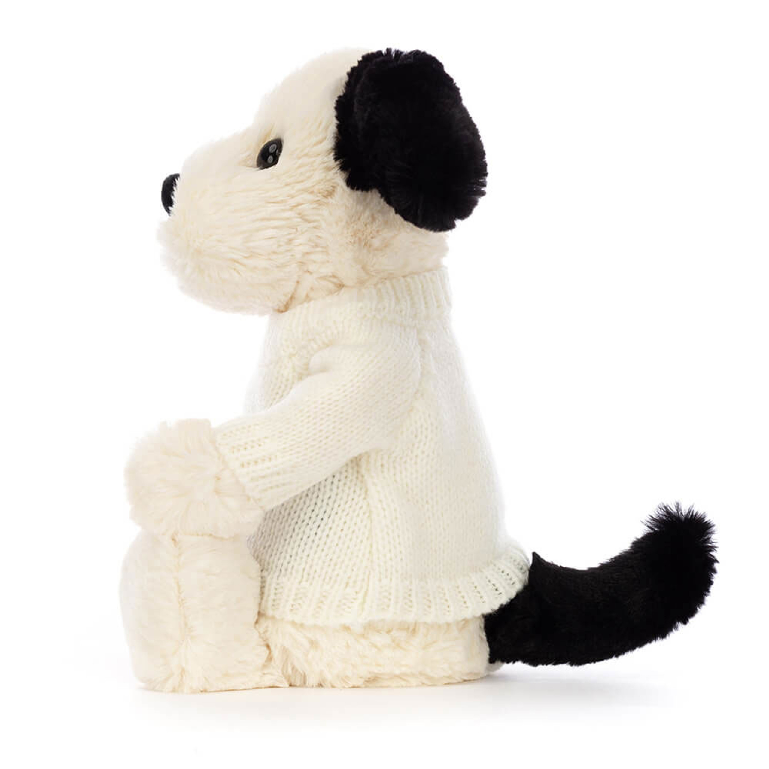 Bashful Black & Cream Puppy with Personalized Cream Jumper - Image 3