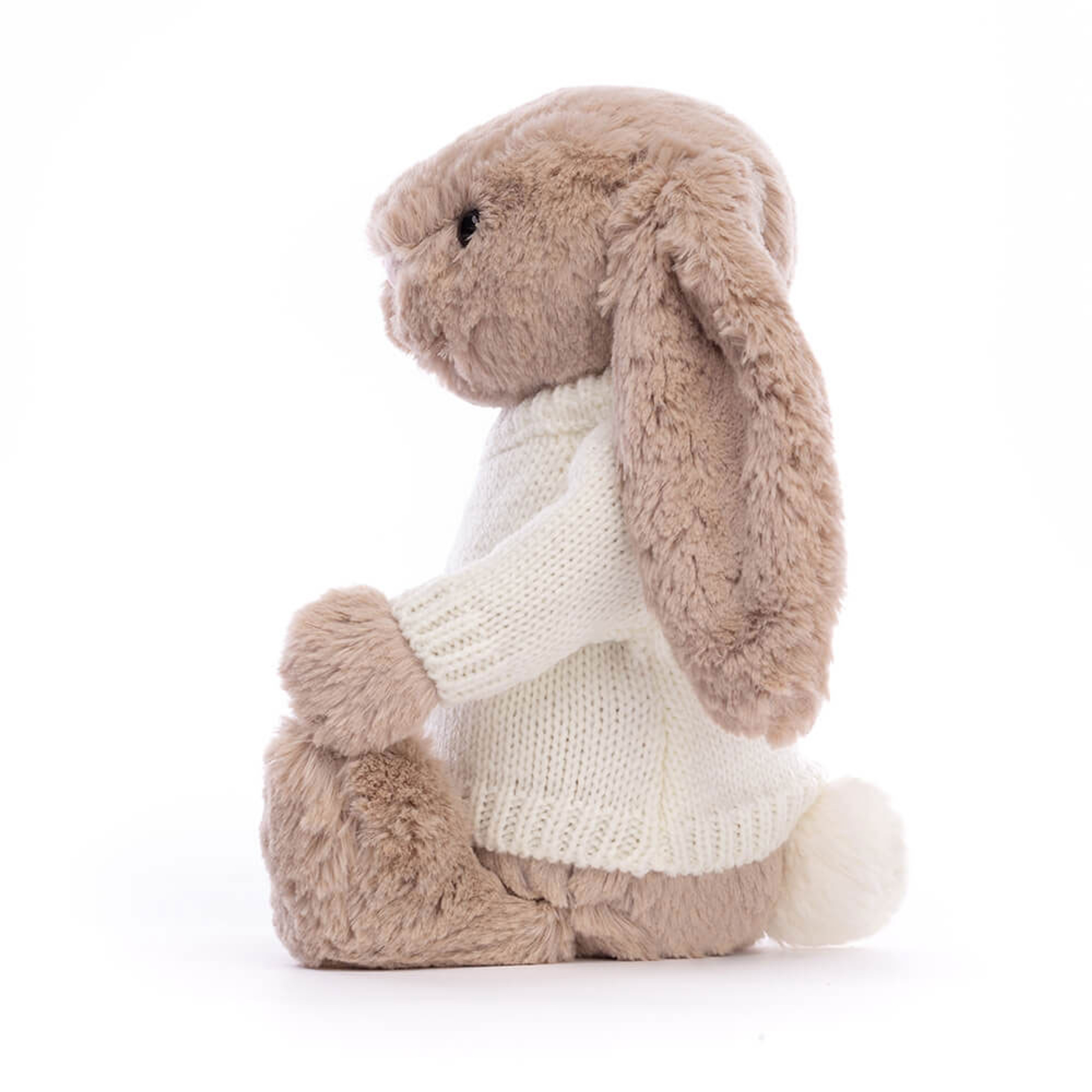 Bashful Beige Bunny with Personalized Cream Jumper - Image 3